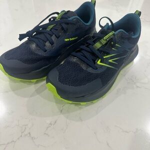 New Balance Kids' Dark Blue and Neon Green Sneakers
